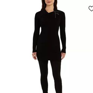 Junior’s Patch Pocket Long Sleeve Cowl Neck Sweater